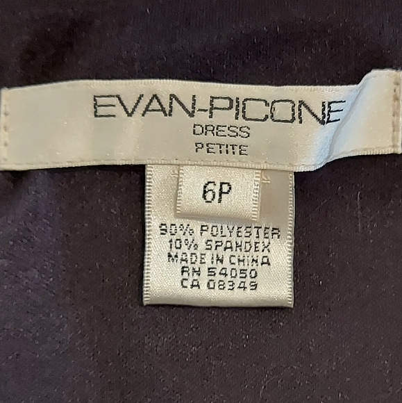 Evan Picone 6P Velour/Velvet Little Black Dress - Picture 4 of 4